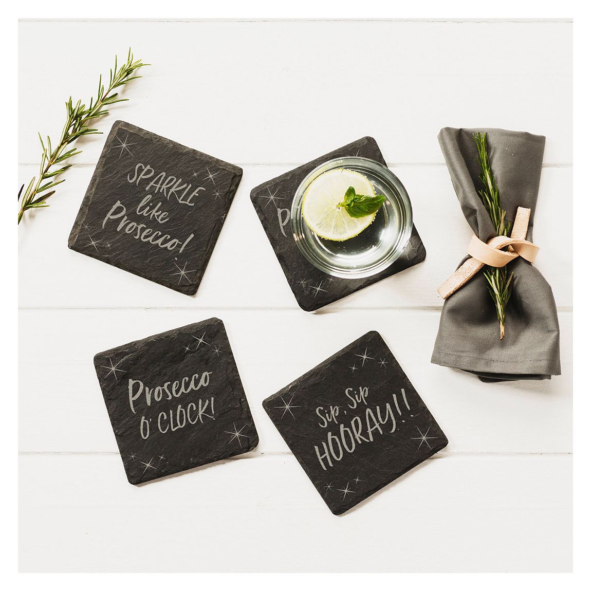 Set of 4 Prosecco Coasters main product photo
