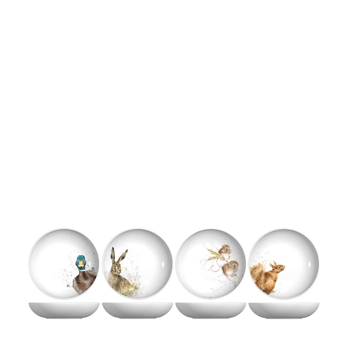 Set of 4 Pasta Bowl - Duck, Mouse, Hare, Squirrel main product photo