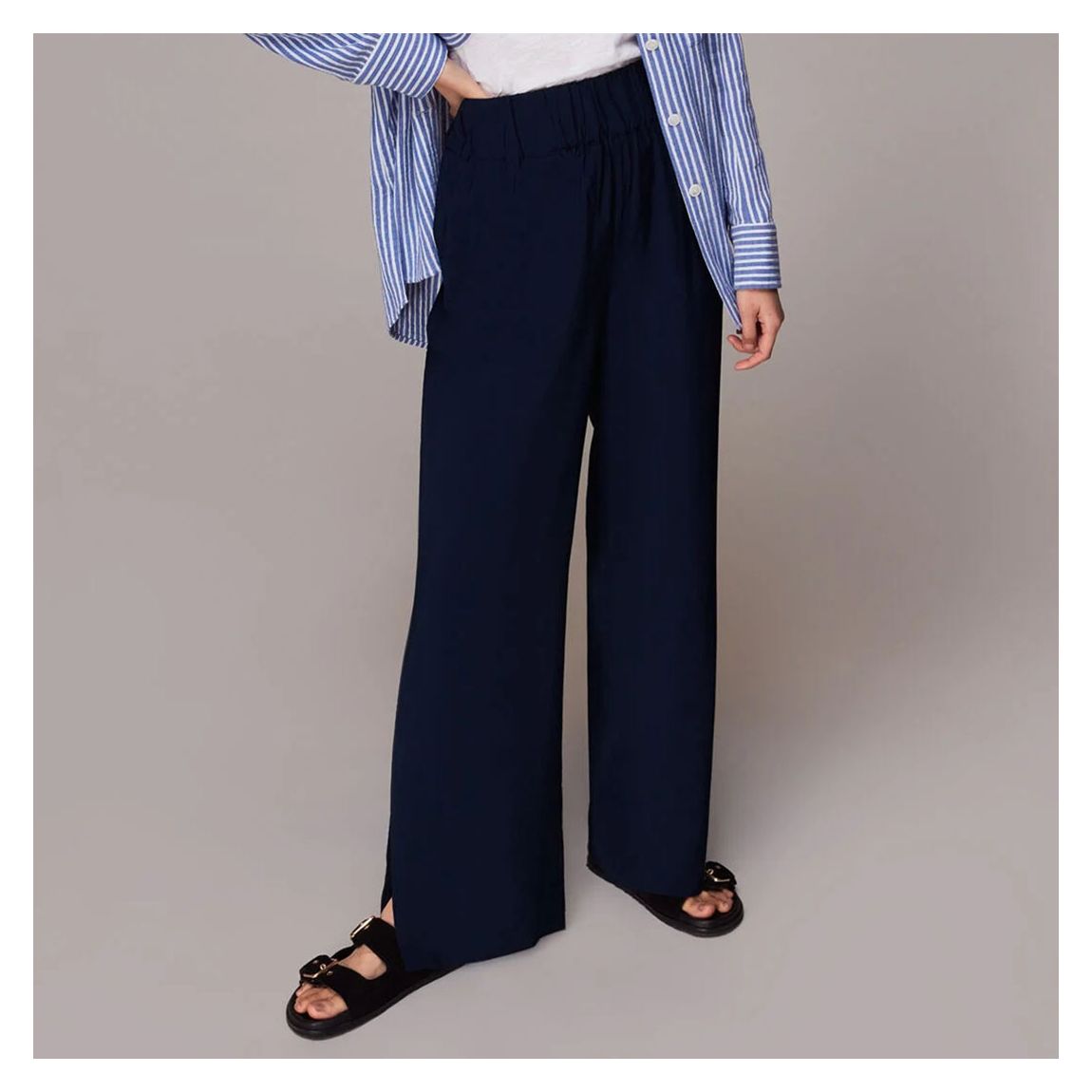 Navy Nicola Full Length Trousers main product photo