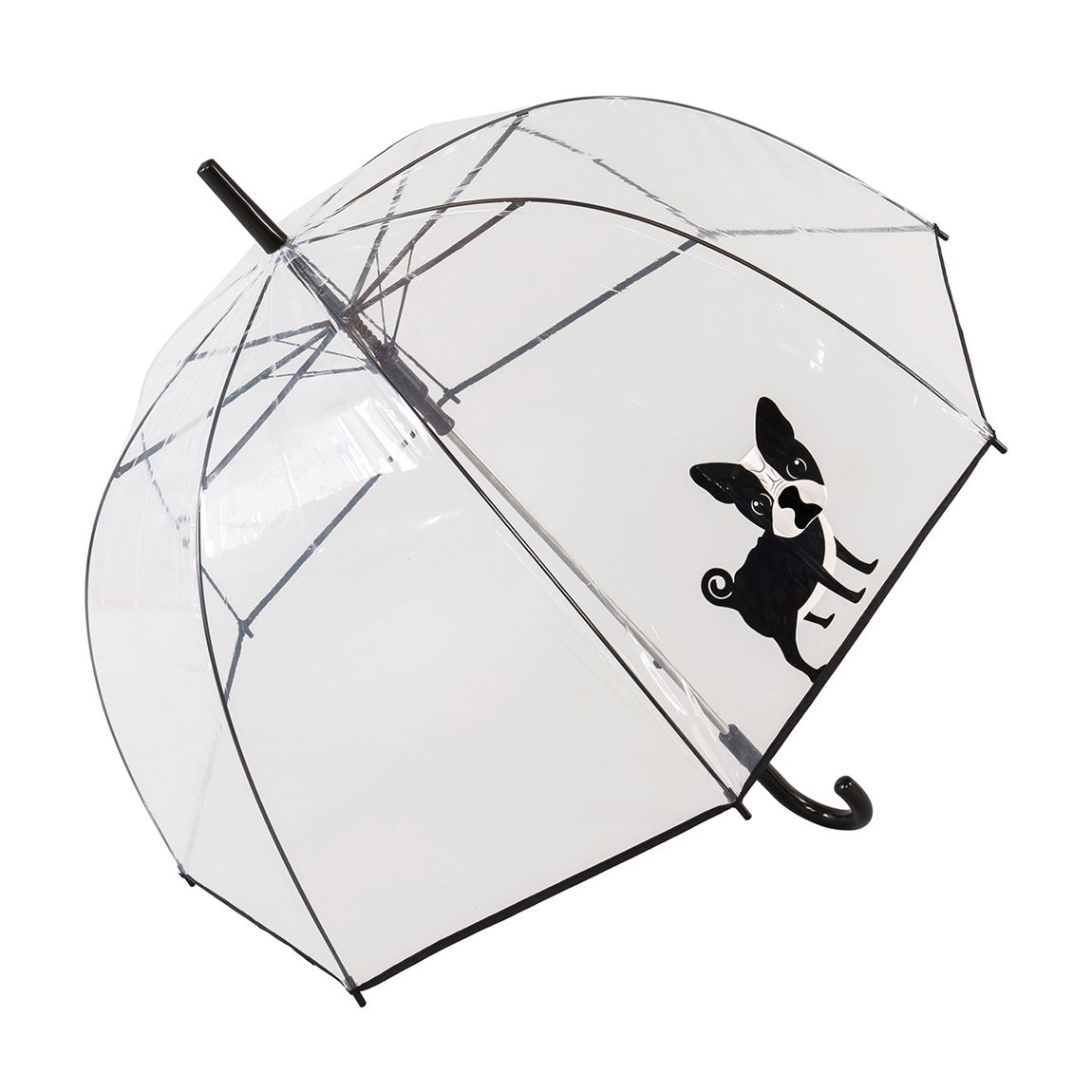 Transparent / Black Dog Birdcage Umbrella main product photo