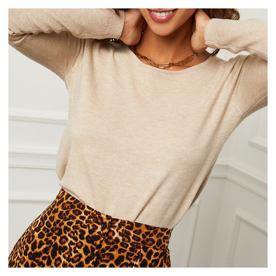 Beige Cashmere Blend Jumper main product photo
