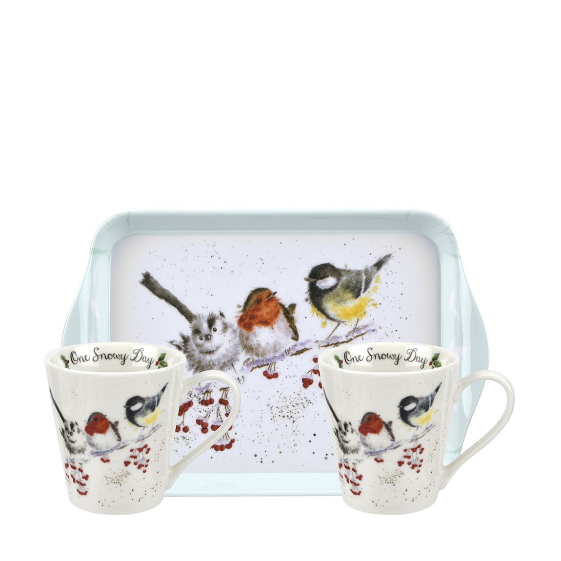 One Snowy Day Birds Mug Tray Set main product photo
