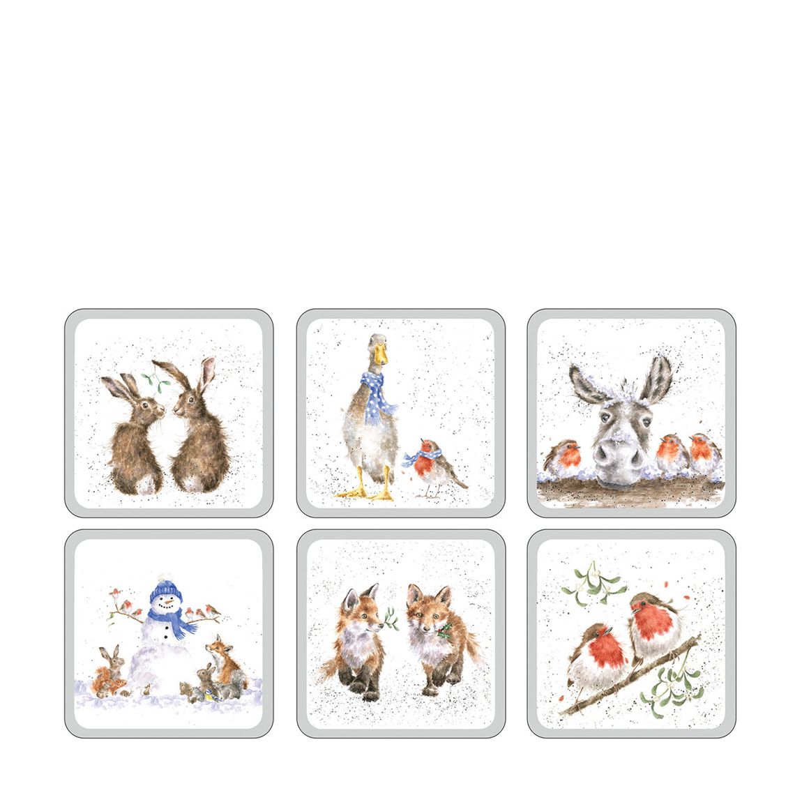 Set of 6 Wrendale Christmas Coasters main product photo