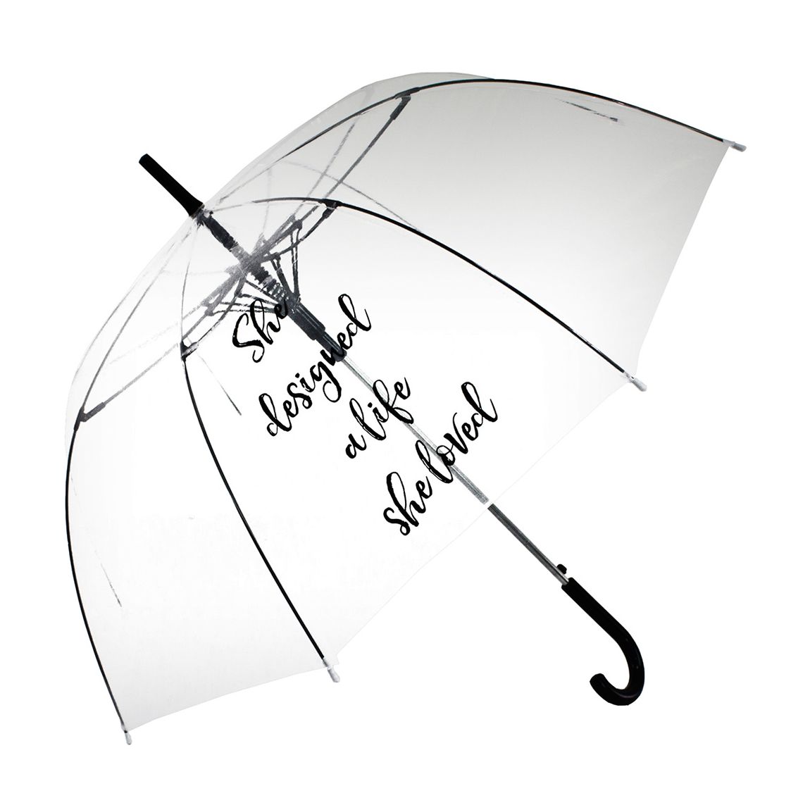 Black She Designed a Life She Loved Transparent Umbrella main product photo