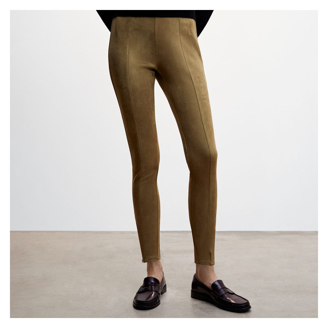 Khaki Suede Leggings main product photo
