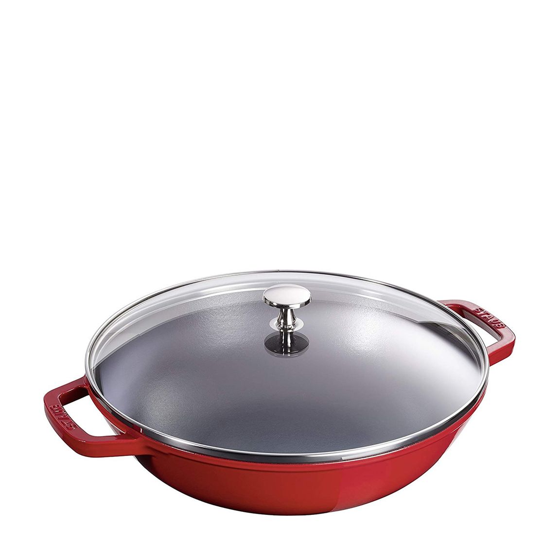 Cherry Round Cast Wok with Glass Lid, 30cm main product photo