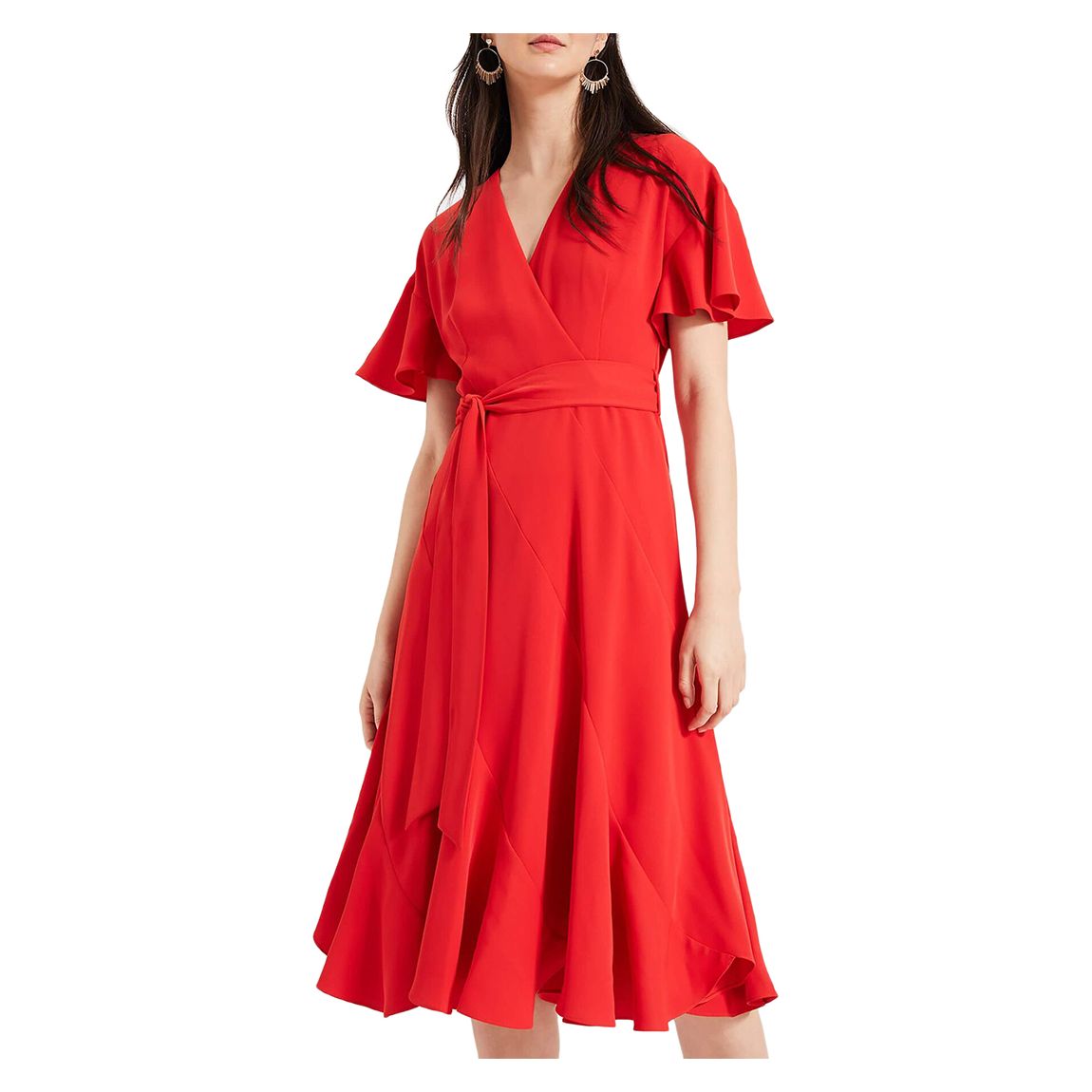 Red Elena Panelled Dress main product photo