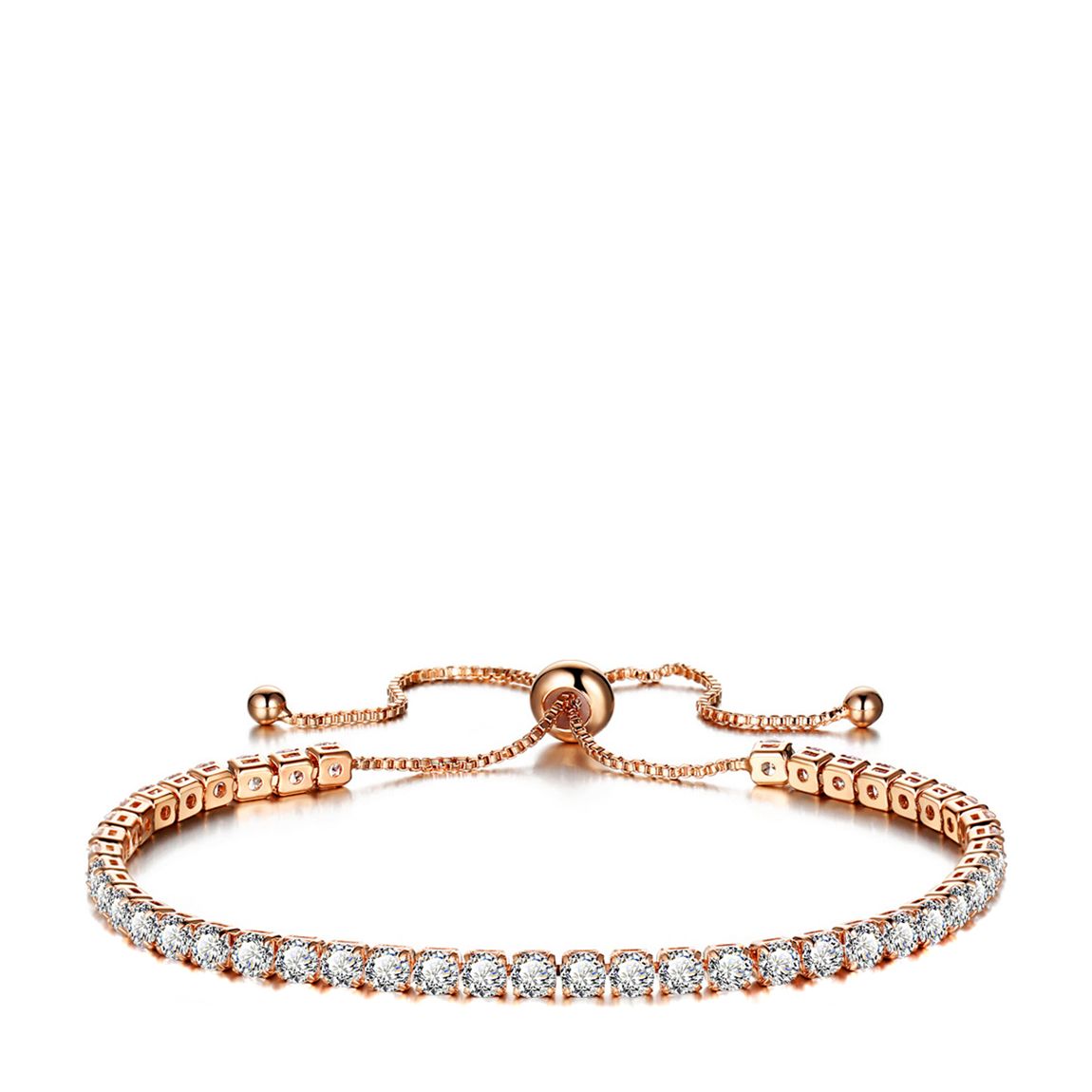 18K Rose Gold Plated Adjustable CZ Bracelet main product photo