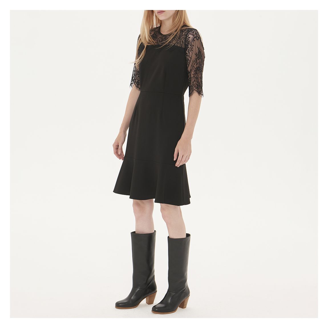 Black Agatha Lace Detail Dress main product photo