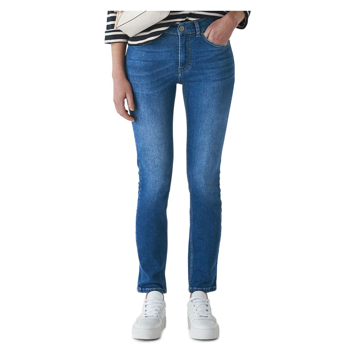 Blue Mid Wash Skinny Stretch Jeans main product photo