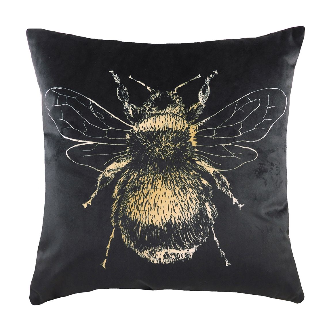 Gold Bee 43x43cm Cushion, Black main product photo