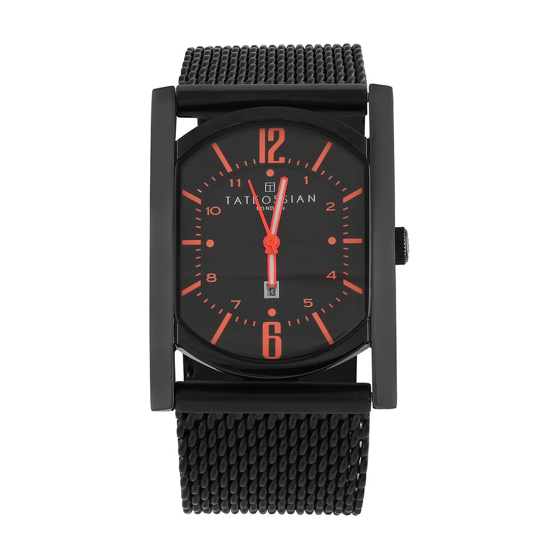 Stainless Steel Mesh Strap Watch in Red main product photo