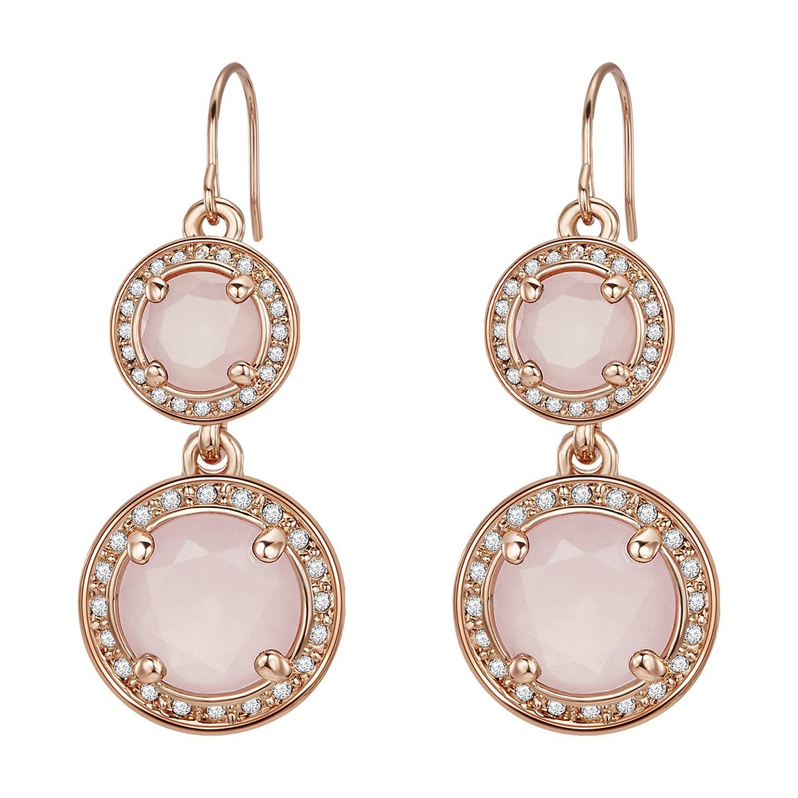 Rose Gold/Pink Earrings With Swarovski Crystals main product photo