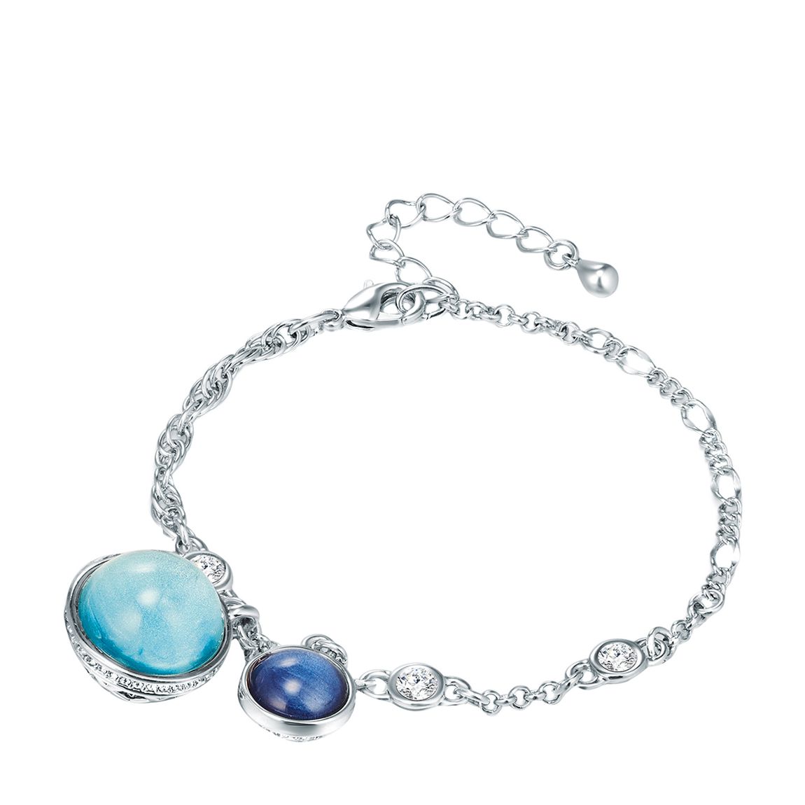 Silver/Blue Bracelet With Swarovski Crystals main product photo