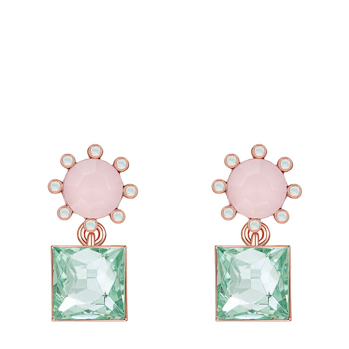 Rose Gold Swarovski Drop Design Earrings main product photo