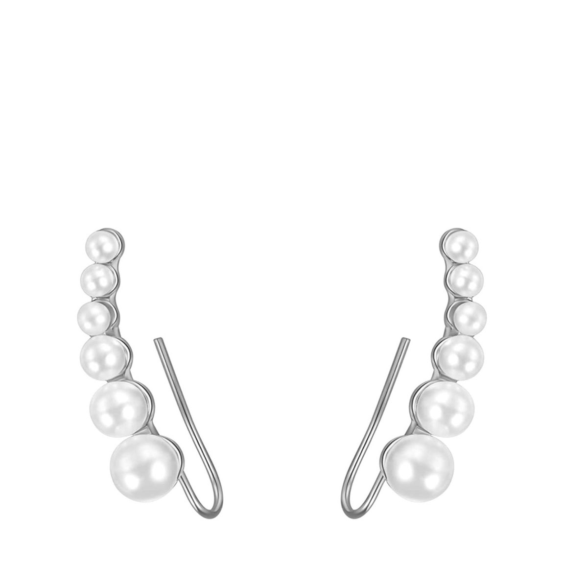 18K Rose Gold Plated Pearl Ear Climber Earrings main product photo