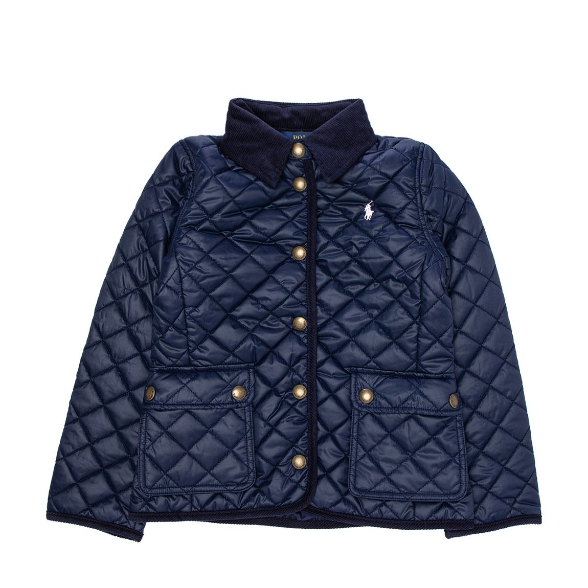 Older Girl's French Navy Quilted Jacket main product photo
