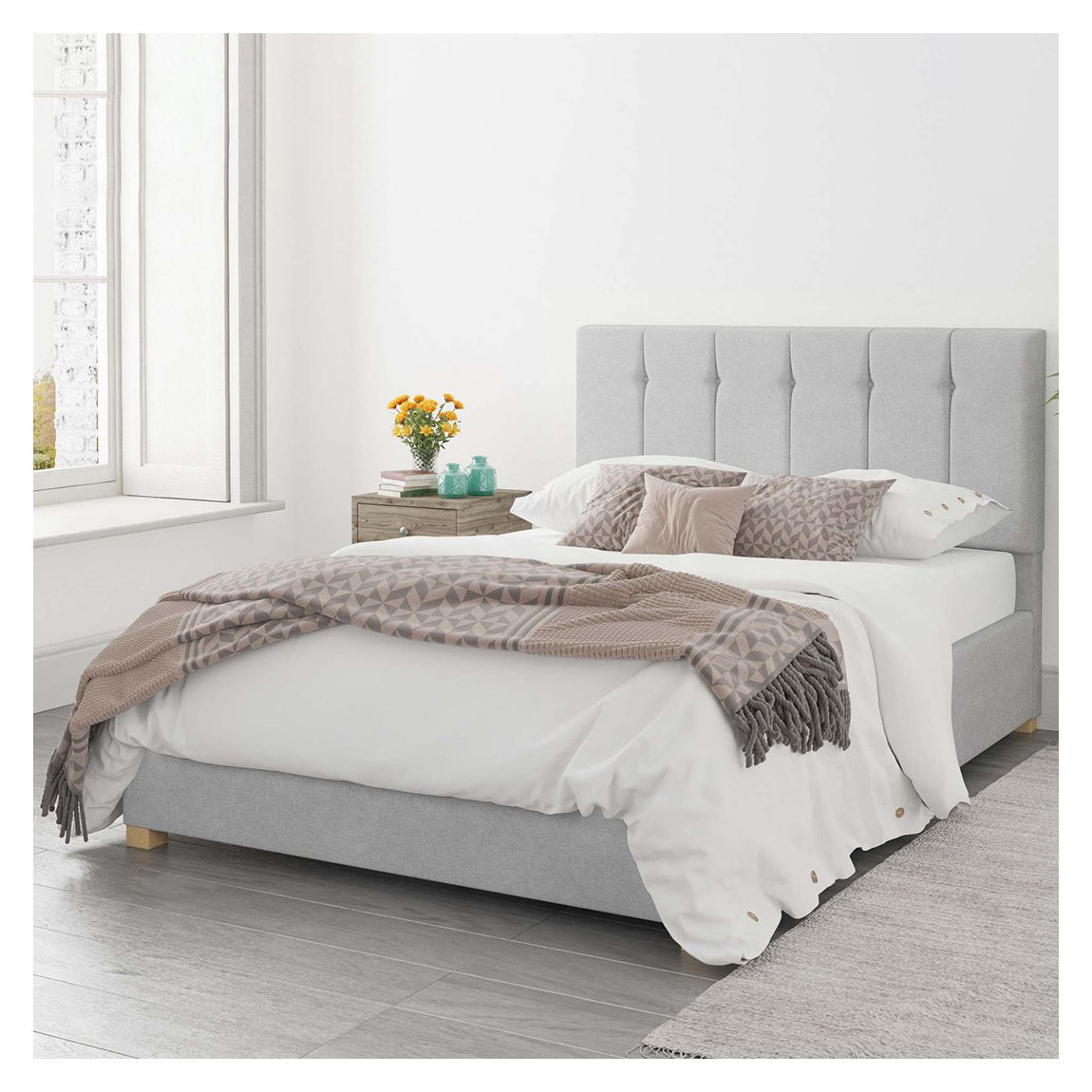 Pimlico Silver King Kimiyo Linen Ottoman Bed main product photo