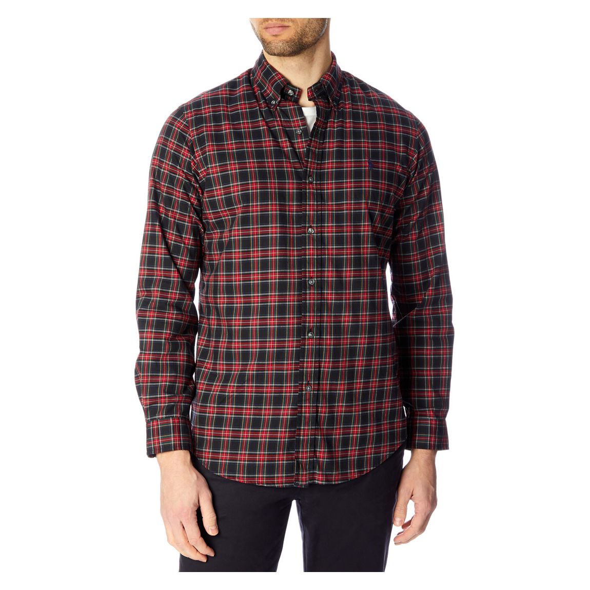 Navy Check Cotton Custom Shirt main product photo