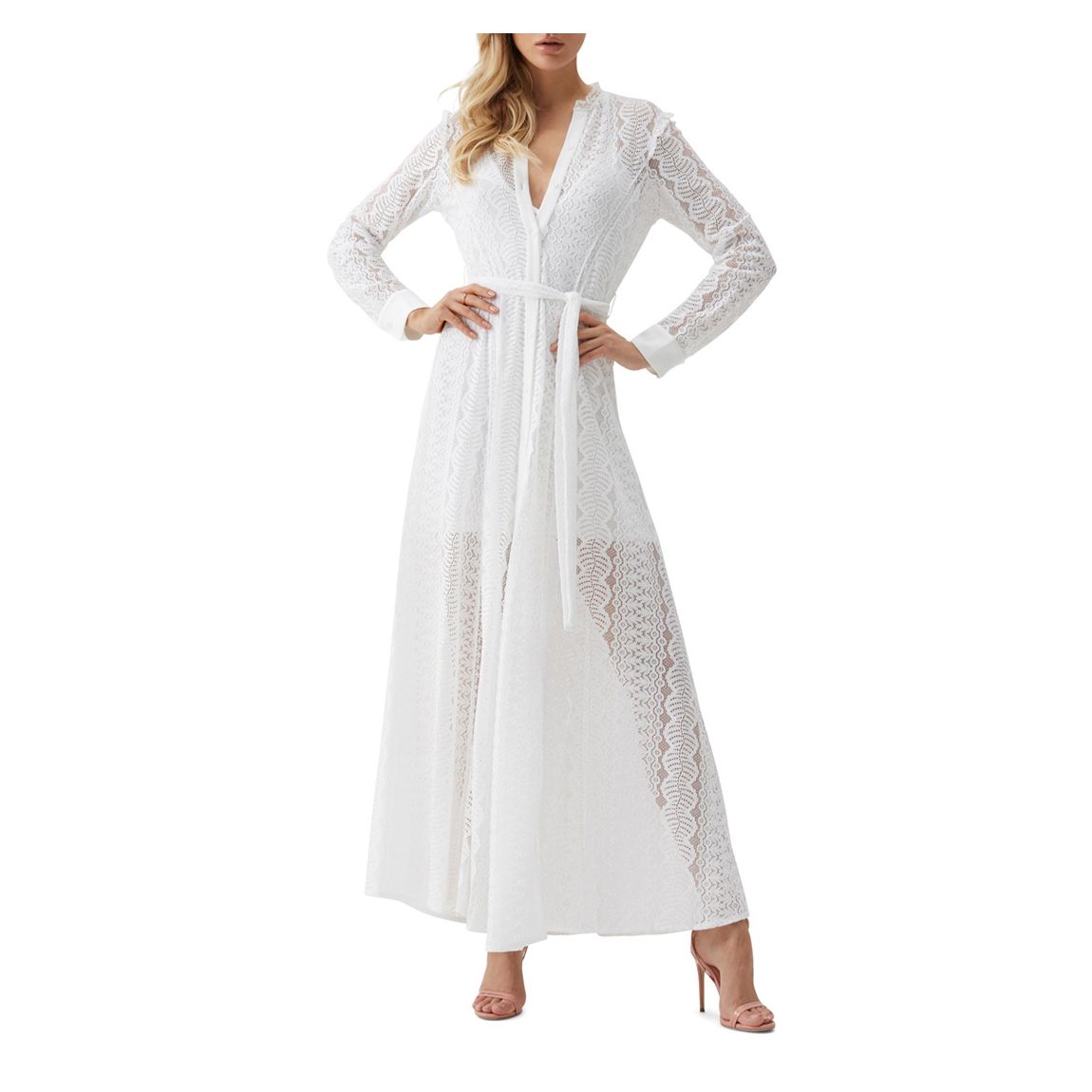 Leila White Lace Dresses main product photo