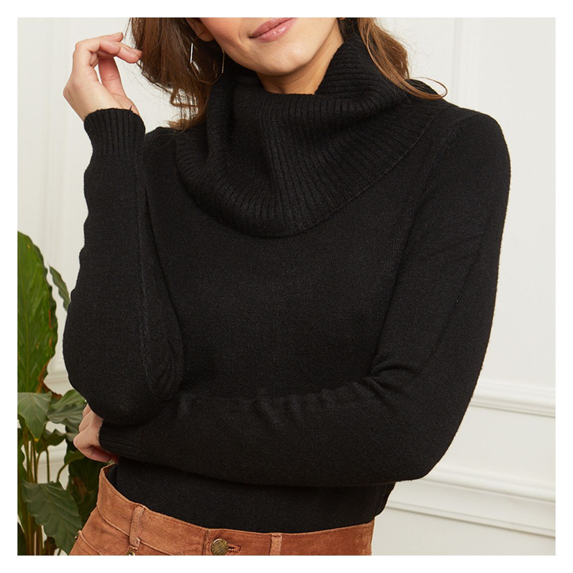 Black Cashmere Blend Roll Neck main product photo