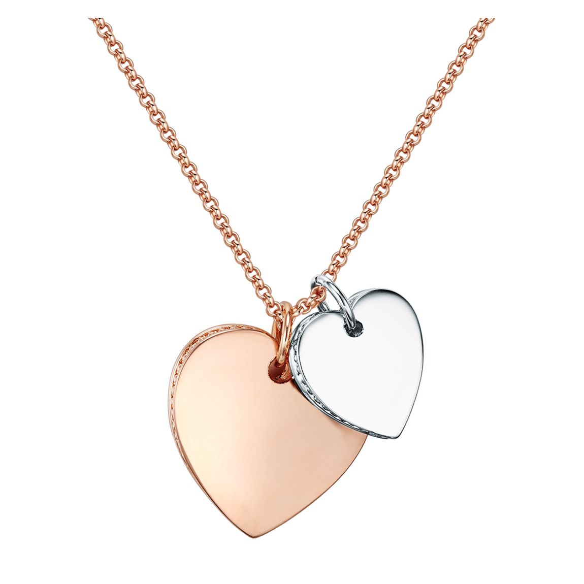 Rose Gold/Silver Heart Necklace main product photo