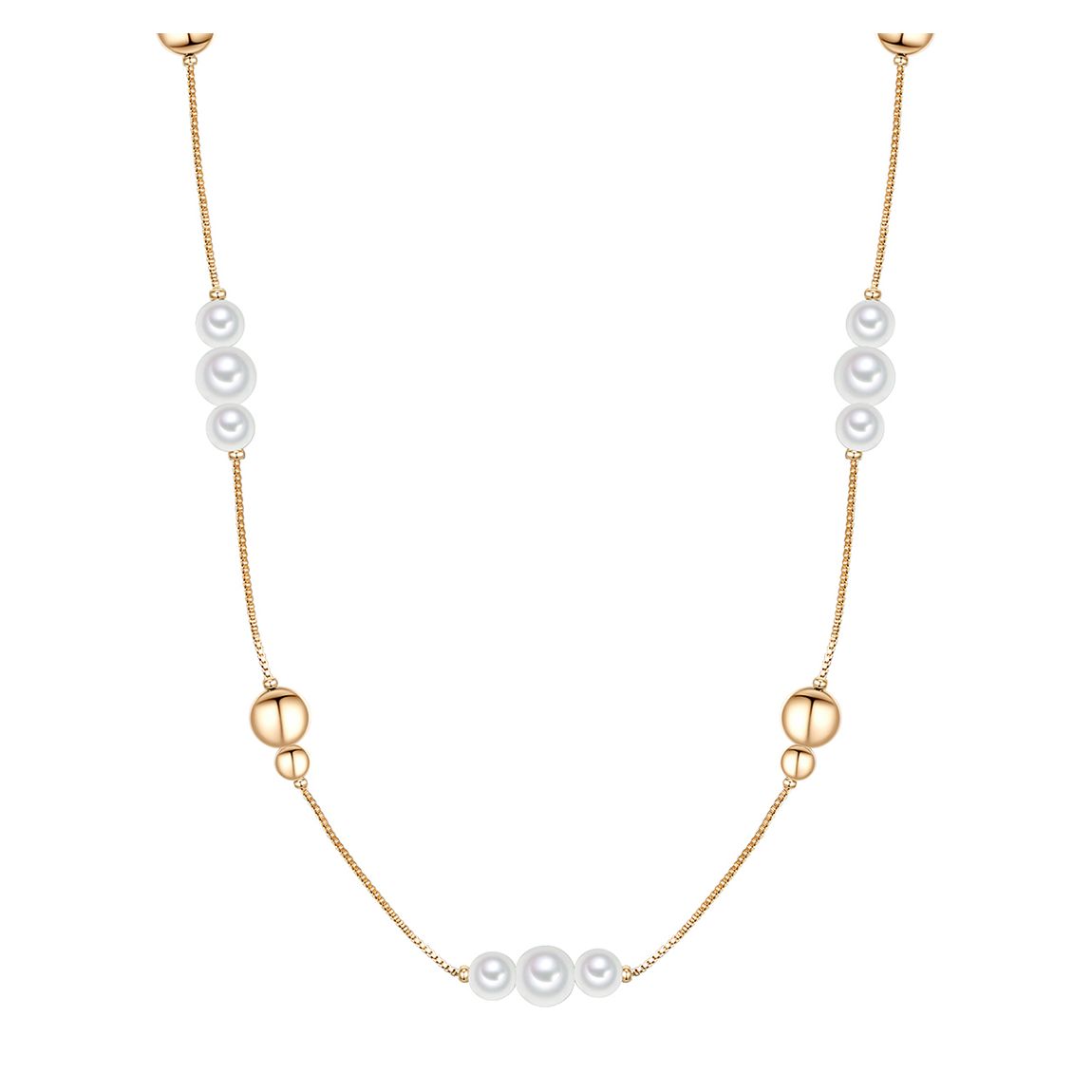 Gold/White Pearl Necklace main product photo
