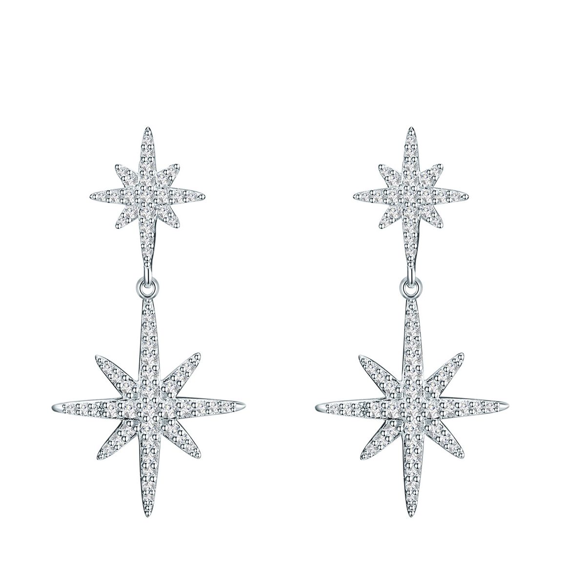 Silver Crystal Star Earrings main product photo
