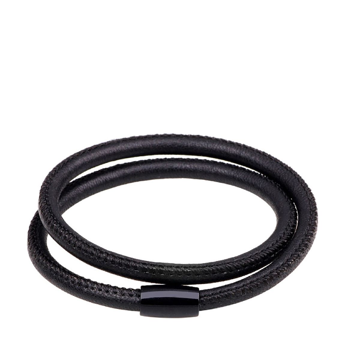Black Plated Leather Wrap Bracelet main product photo