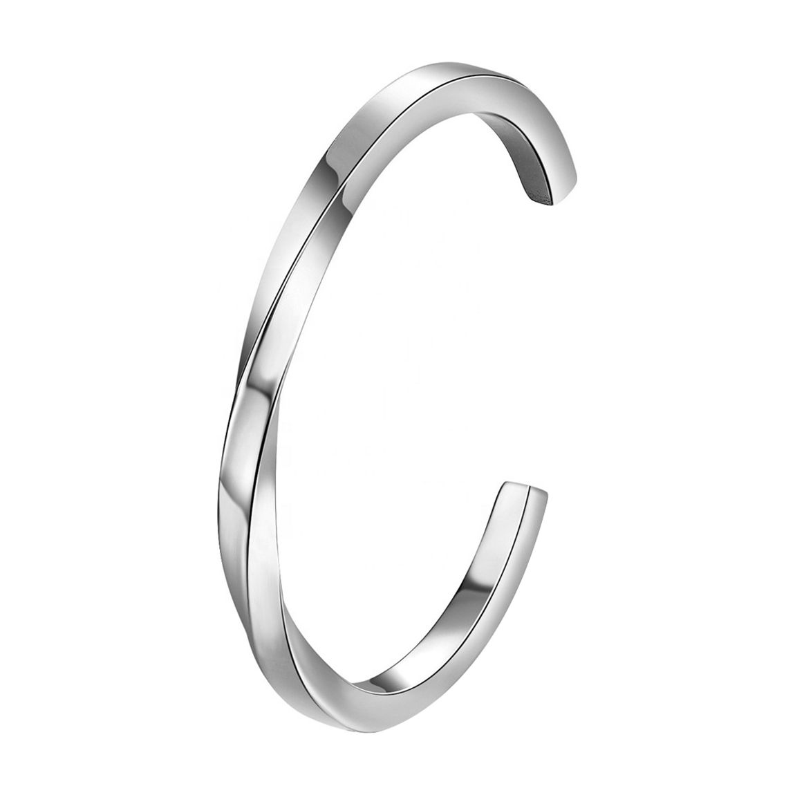 Silver Plated Twist Cuff Bangle main product photo