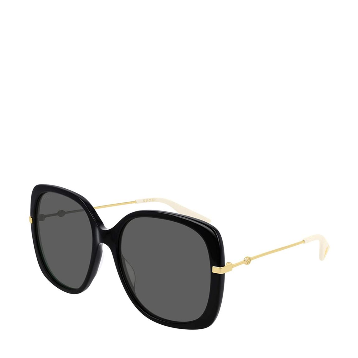 Women's Black/Gold Gucci Sunglasses 57mm main product photo