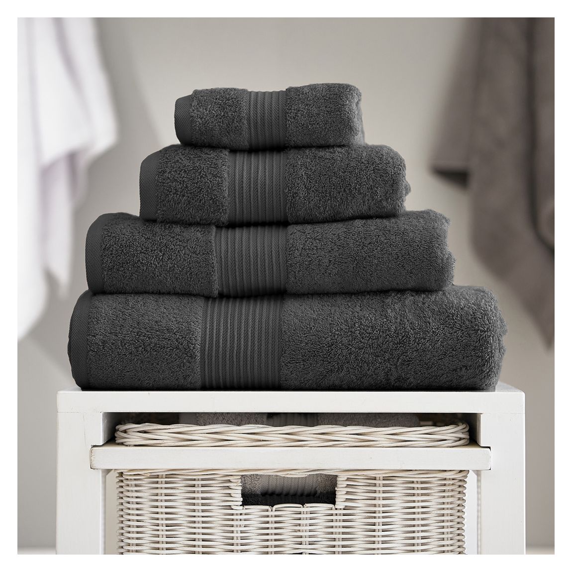 Bliss Pair of Hand Towels, Carbon main product photo