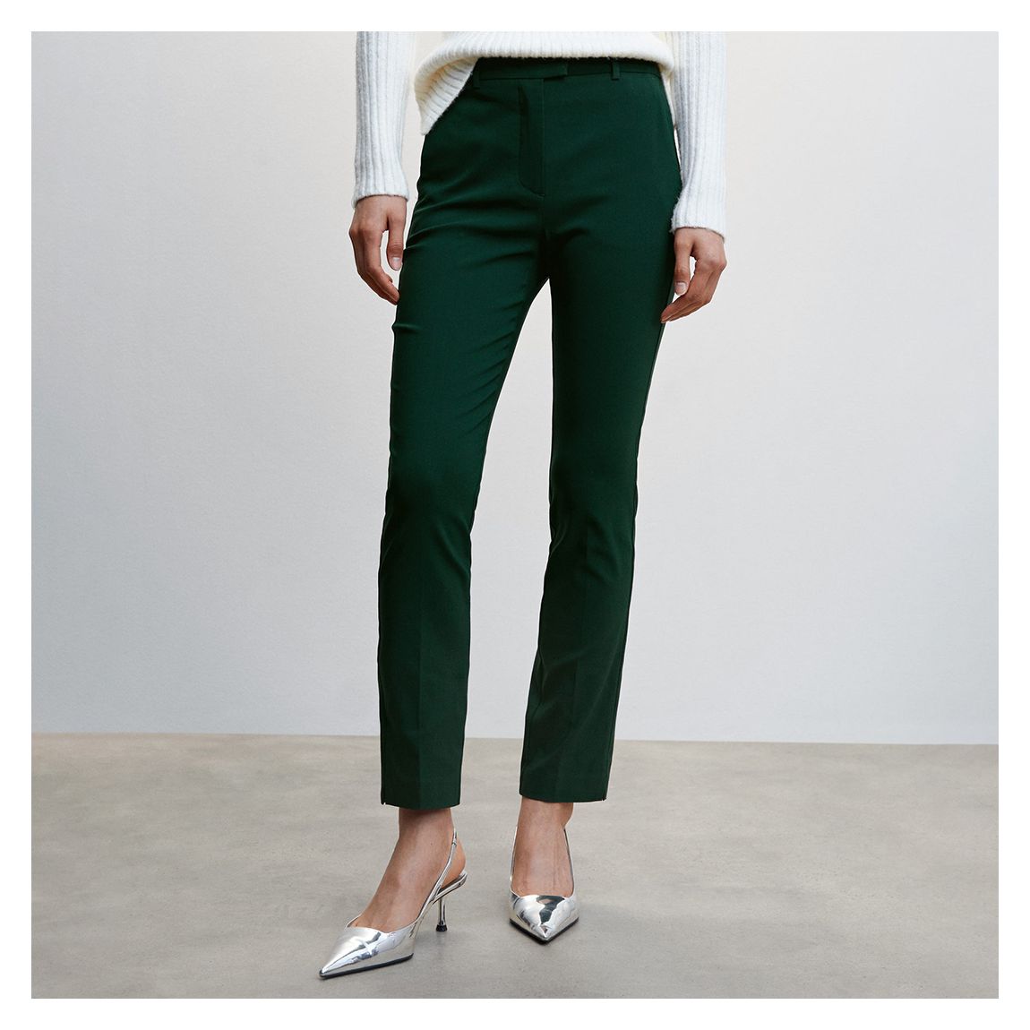 Green Crop Skinny Trousers main product photo