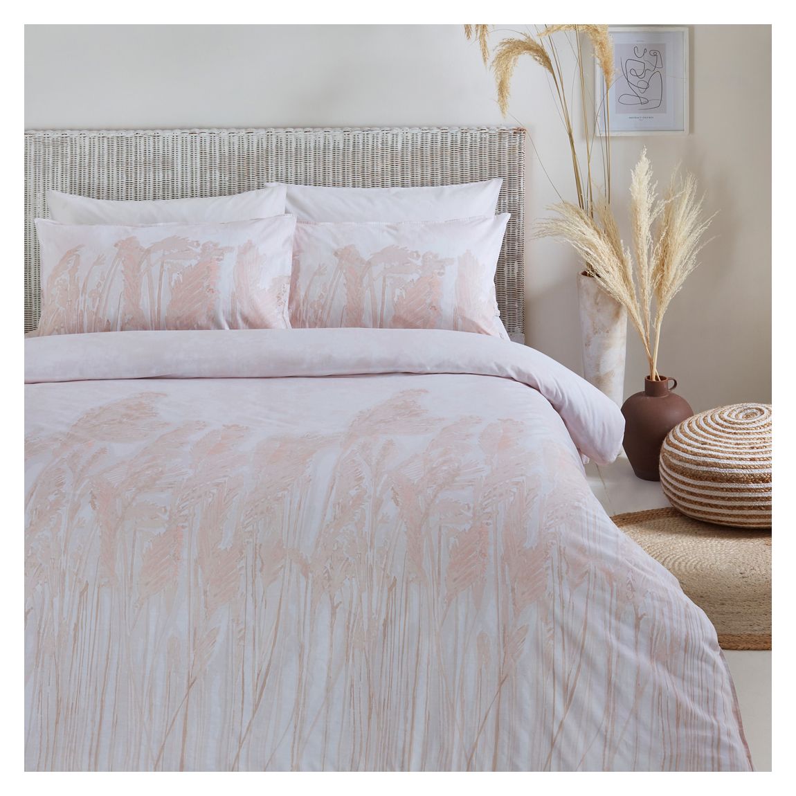 Pampas Double Duvet Cover Set, Blush main product photo