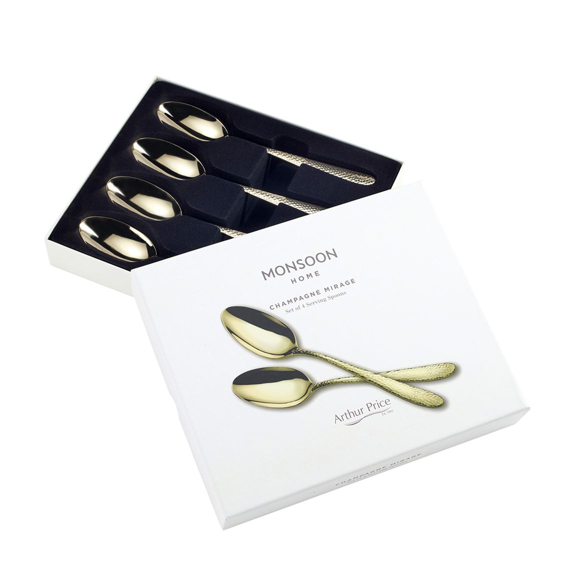 Set of 4 Champagne Mirage Serving Spoons main product photo