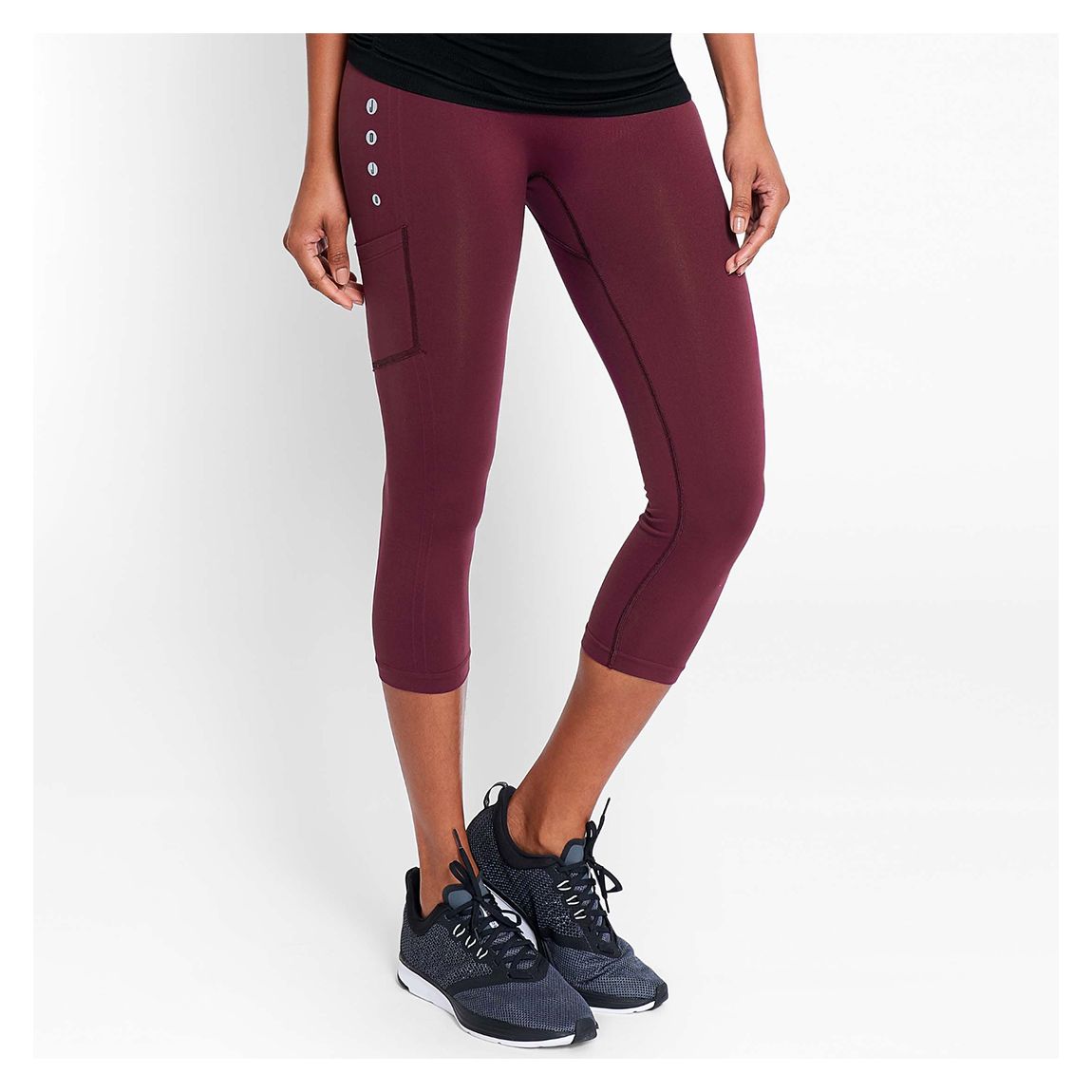 Burgundy Active Support Cropped Leggings main product photo