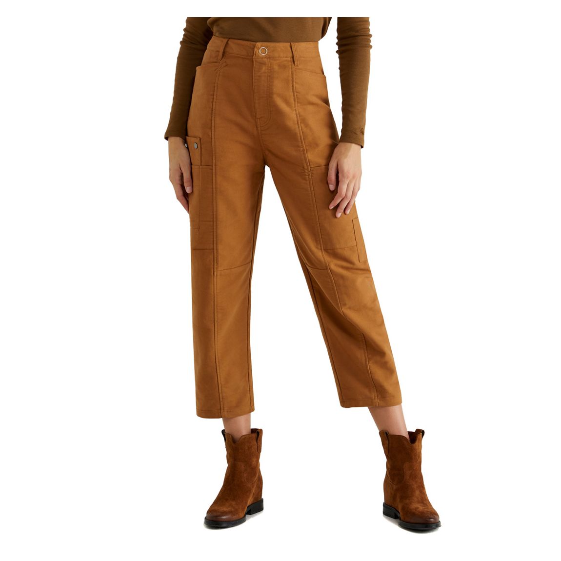 Beige Cropped Utility Trousers main product photo