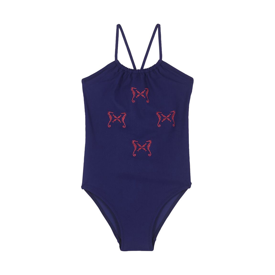 Girl's Midnight Blue Hippocampes Swimsuit main product photo