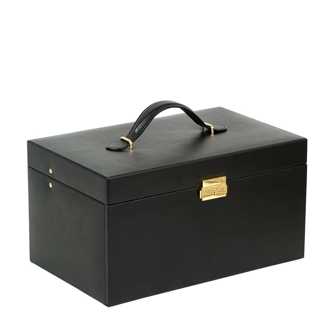 Black Leather Heritage XL Jewellery Box main product photo
