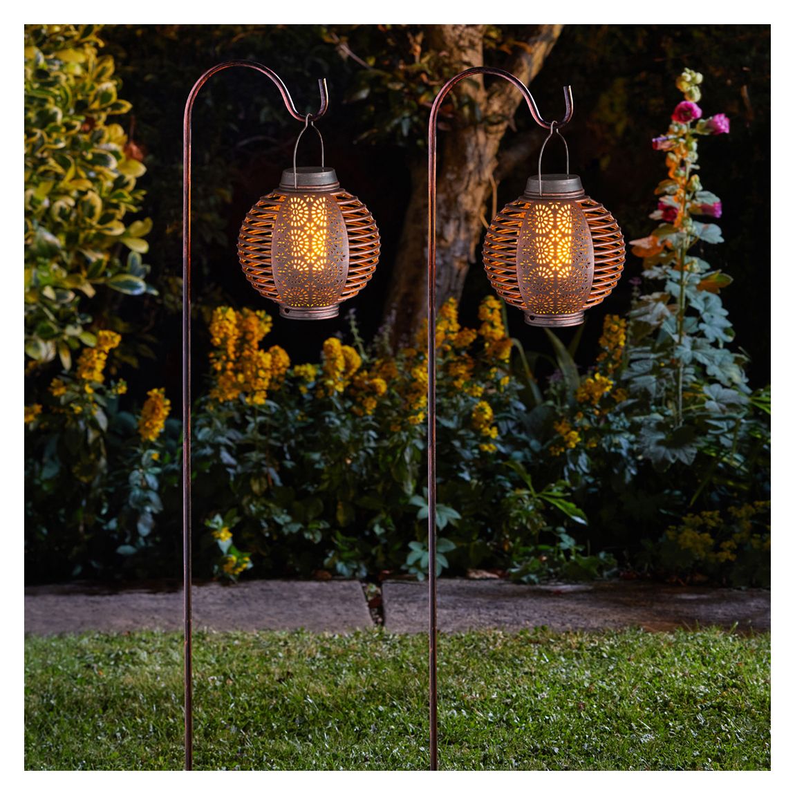 Set Of 2 Forli Flaming Solar Lanterns main product photo