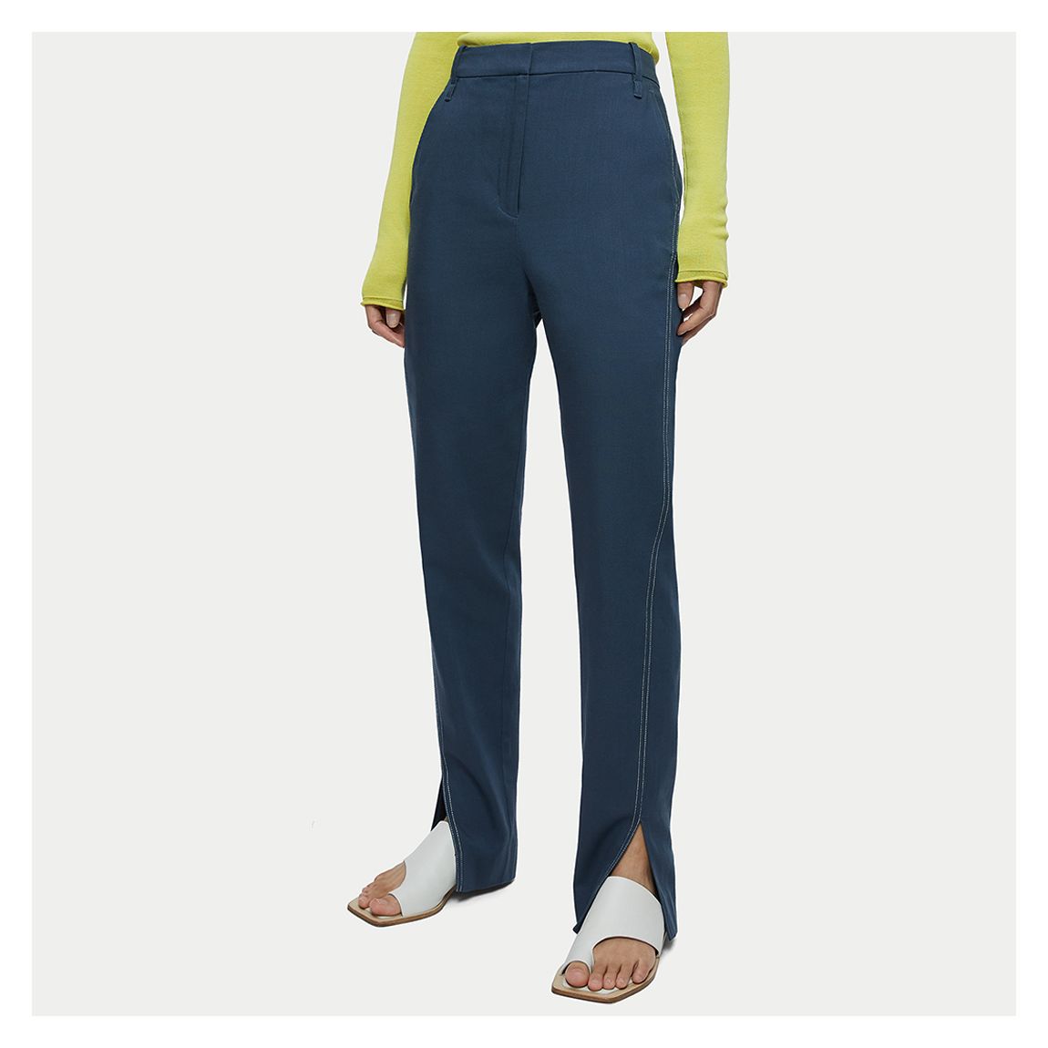 Dark Blue Jagger Cotton Blend Trousers main product photo