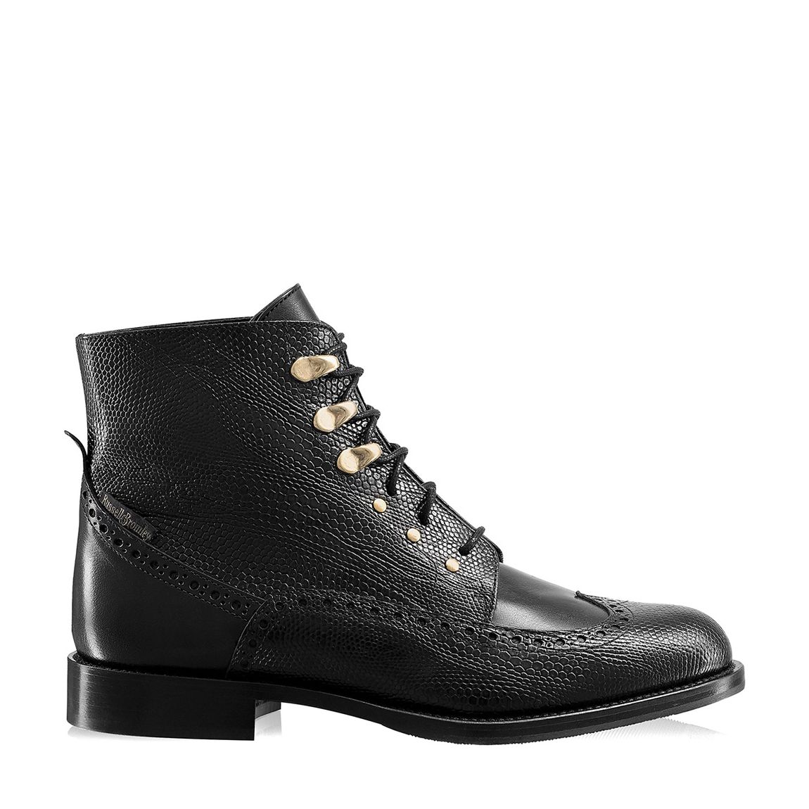 Black Leather Bumpkin Luxury Military Boots main product photo