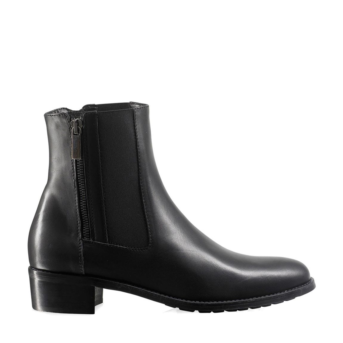 Black Leather Ode Dry Zip Chelsea Boot main product photo