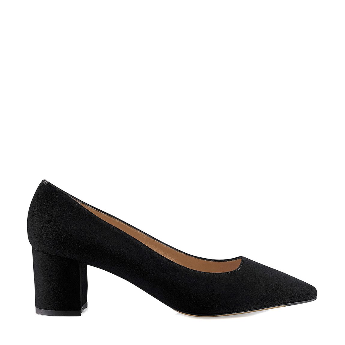 Black Suede Impulsive Block Heel Court Shoes main product photo