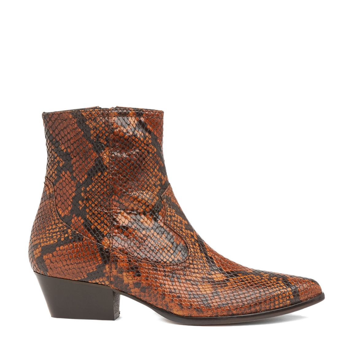 Brown Snake Leather Choral Ankle Boots main product photo