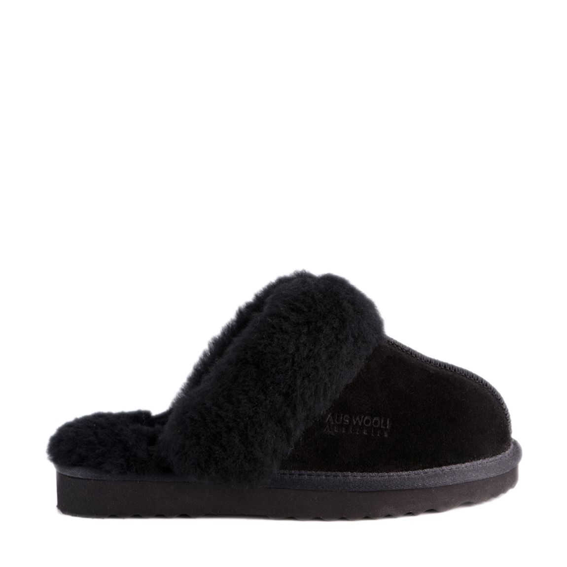 Black Sydney Sheepskin Collar Slipper main product photo