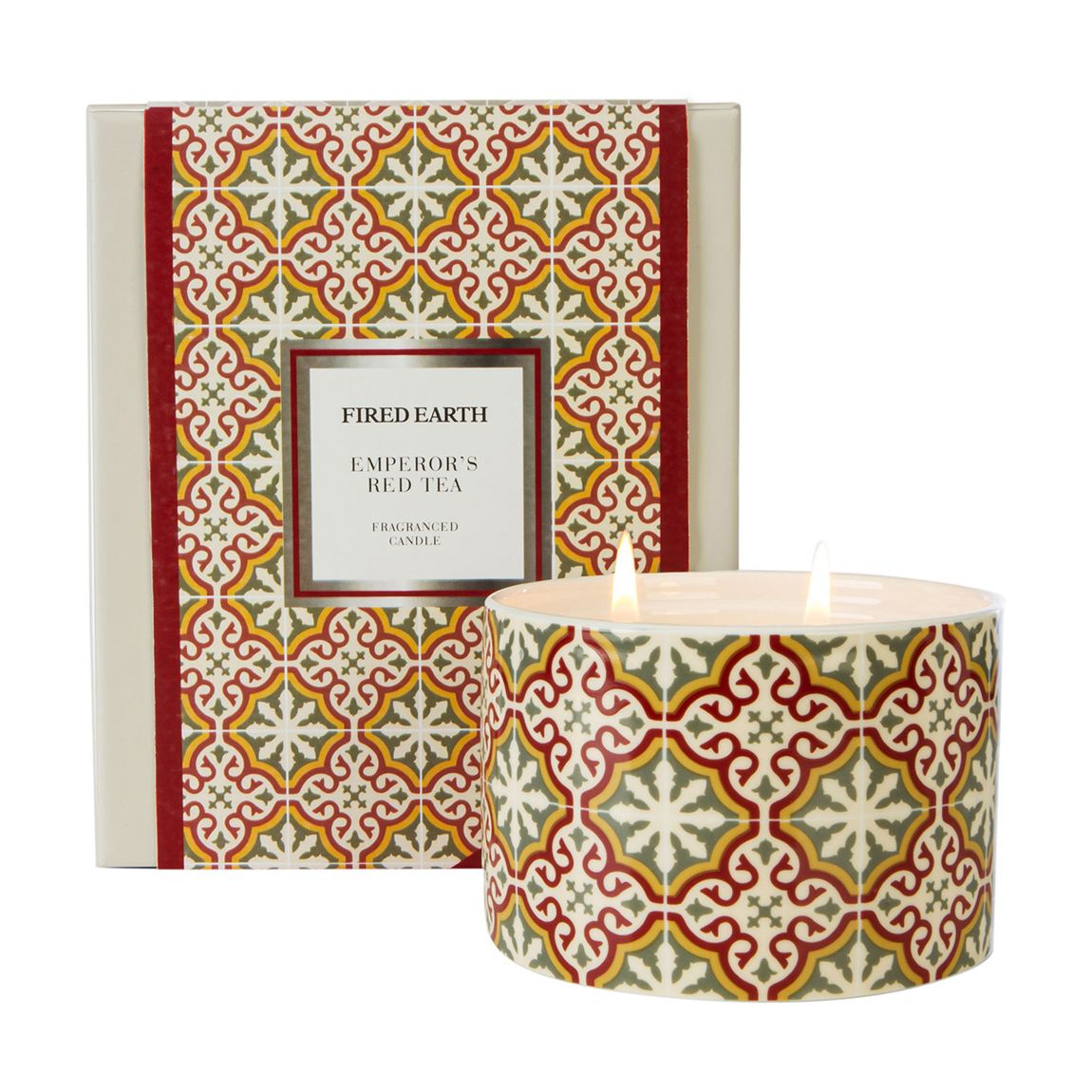 Ceramic Emperors Red Tea 2 Wick Candle main product photo