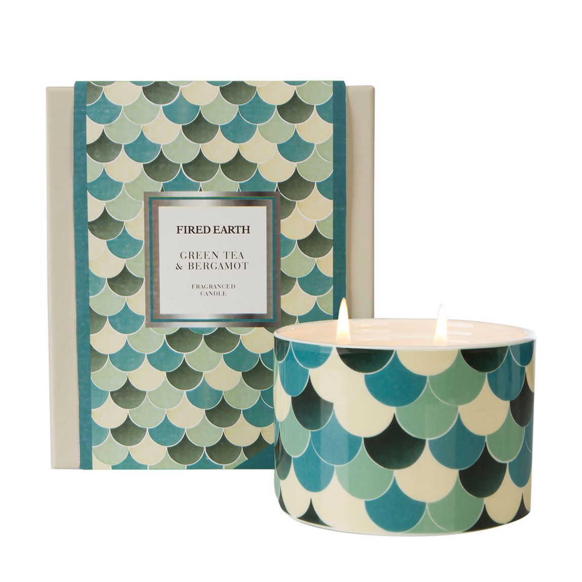 Ceramic Green Tea & Bergamot 2 Wick Candle main product photo