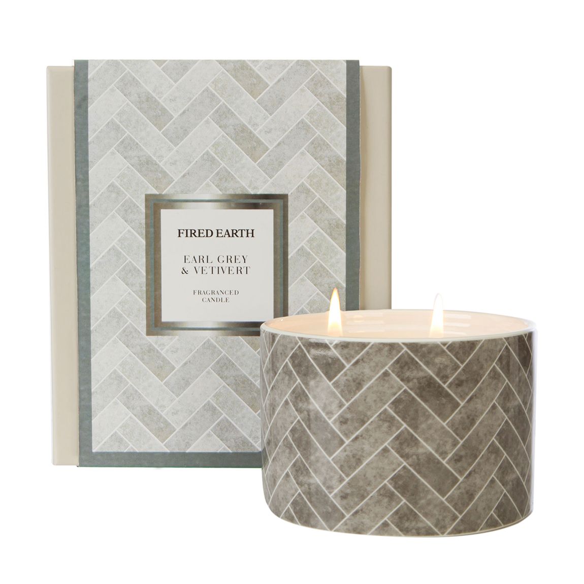 Ceramic Earl Grey & Vetivert 2 Wick Candle main product photo