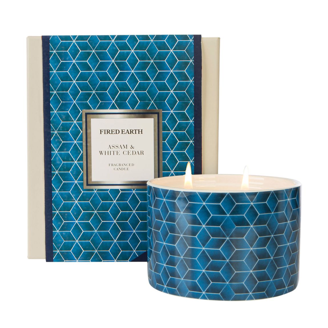 Ceramic Assam & White Cedar 2 Wick Candle main product photo